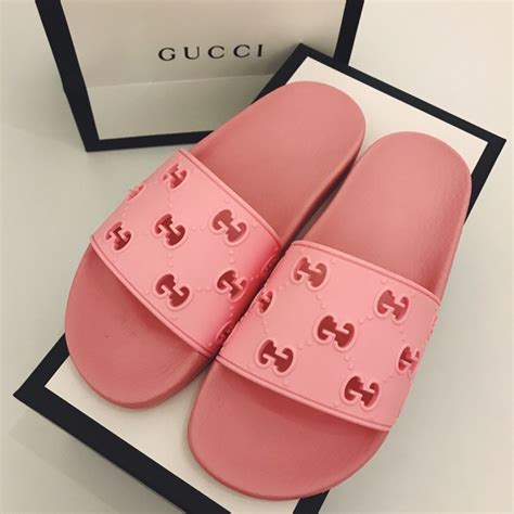 gucci slides light pink|all pink gucci slides.